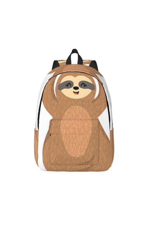 Cute Sloth In Yoga Pose Tree for Canvas Backpack,Travel Rucksack Unisex Knapsack Laptop Backpack for Work & College -Medium