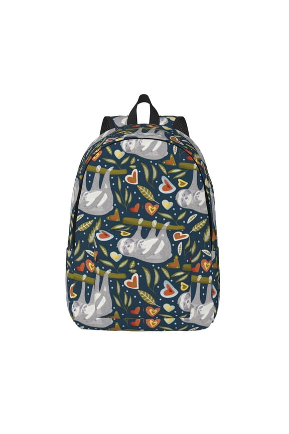 Cute Sloth for Canvas Backpack,Travel Rucksack Unisex Knapsack Laptop Backpack for Work & College -Medium