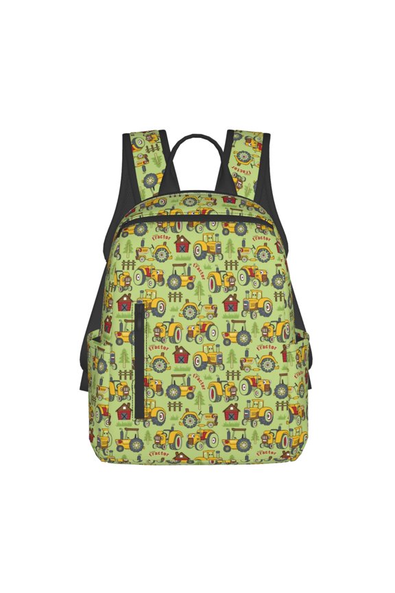 Cute Tractor Pattern Travel Laptop Backpack,Lightweight Backpack Travel Hiking Daypack Backpack Work Bag for Men Women