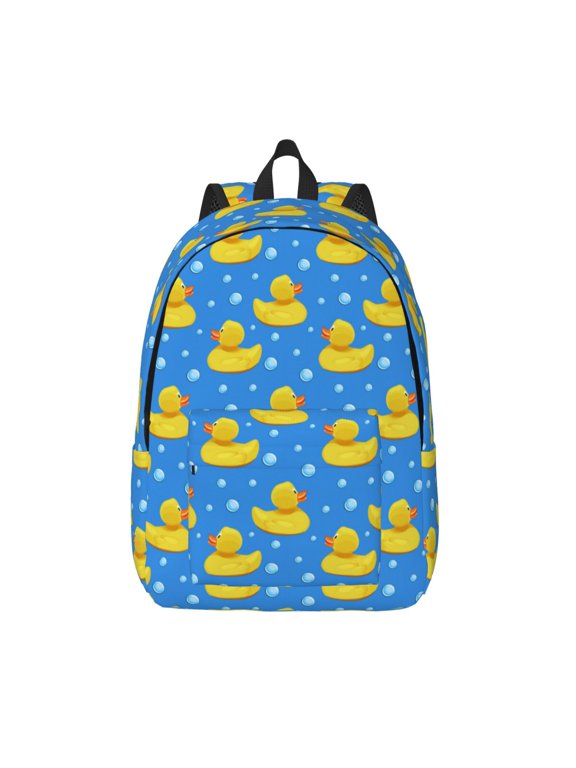 Cute Yellow Rubber Ducks for Canvas Backpack,Travel Rucksack Unisex Knapsack Laptop Backpack for Work & College -Medium