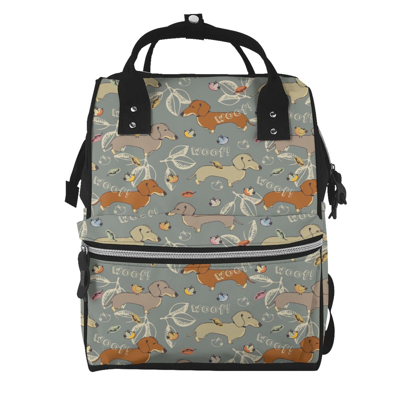 Defioc Dachshund Dog Bird for Baby Diaper Bag Backpack - Baby Bag for Boys & Girls - Diaper Backpack - Large Travel Diaper Bags- Baby Registry Search & Shower Gifts