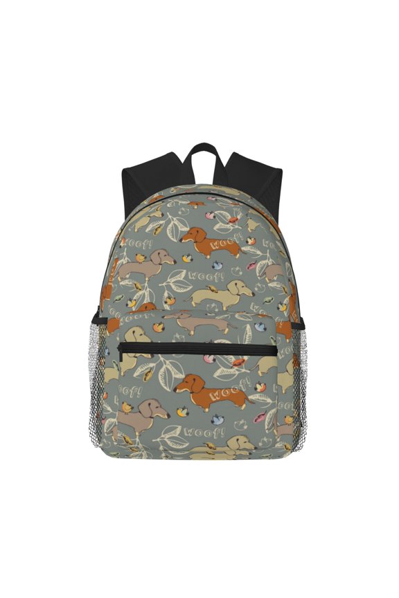 Dachshund Dog Bird Pattern Laptop Backpack for Men and Women,Casual Backpack Dayback Sports Bookbag for Travel Running Hiking