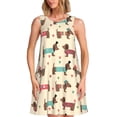 thumbnail image 1 of Defioc Dachshund Dog Puppy Pattern Women's Summer Dresses 2025 Beach Casual Sleeveless Tank Loose Sundress Beach Vacation Clothes with Pocket -XX-Large, 1 of 7