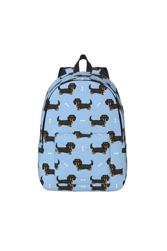 Dachshund Dog for Canvas Backpack,Travel Rucksack Unisex Knapsack Laptop Backpack for Work & College -Medium