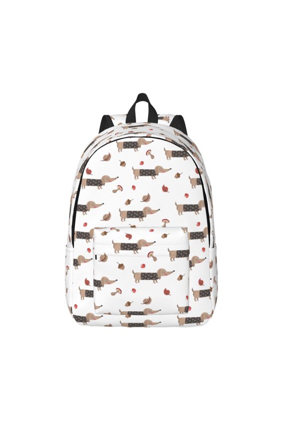 Dachshund Dog for Canvas Backpack,Travel Rucksack Unisex Knapsack Laptop Backpack for Work & College -Medium