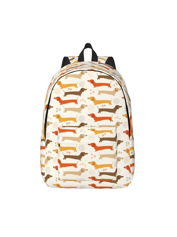 Dachshund for Canvas Backpack,Travel Rucksack Unisex Knapsack Laptop Backpack for Work & College -Medium