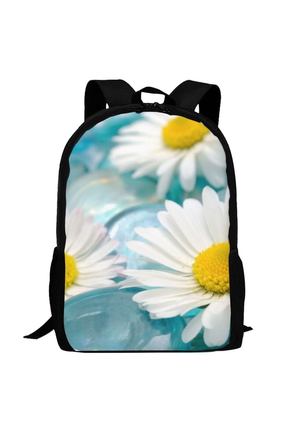 Daisy Flowers Pattern Carry on Backpack,16.5x12.5x5.5 Personal Item Bag Carry On Backpack Water Resistant Lightweight Daypack