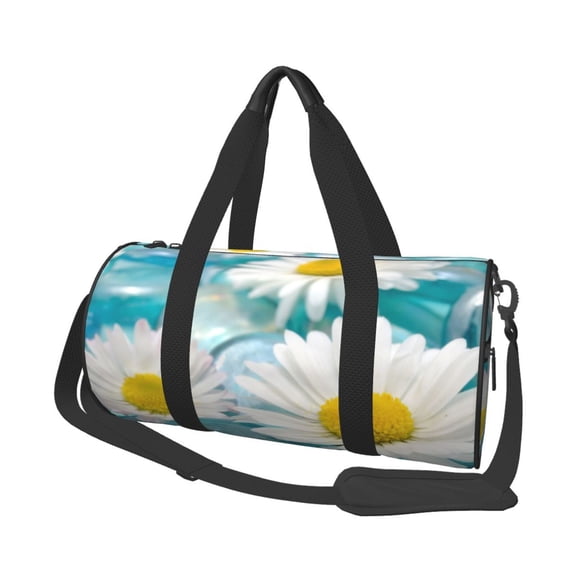 Defioc Daisy Flowers for Travel Duffle Bag,Weekender Bag Carry On Tote Bags Hospital Bag Large Capacity Sport Gym Bag for Men Women Fit for Trave, Gym,Weekend