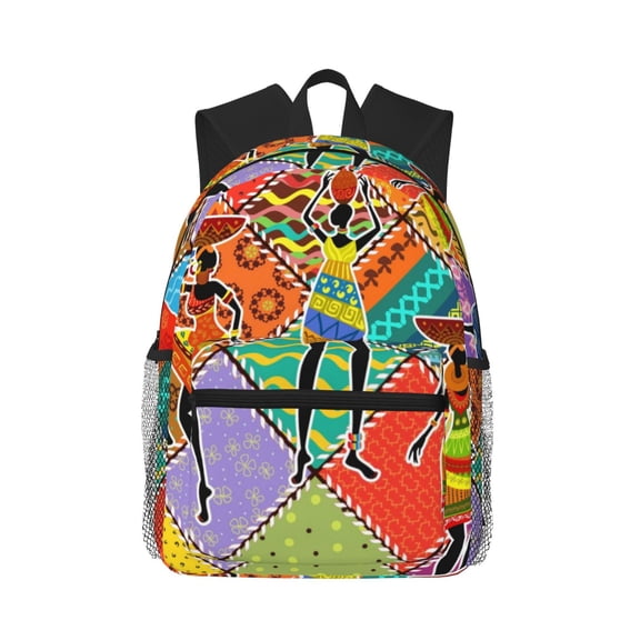 Defioc Dancing African Womans Pattern Laptop Backpack for Men and Women,Casual Backpack Dayback Sports Bookbag for Travel Running Hiking