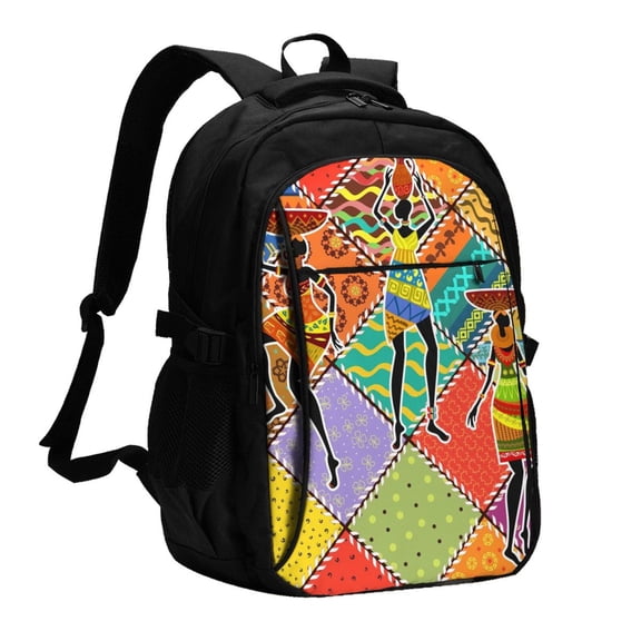 Defioc Dancing African Womans for Travel Backpack for Women,15.6 inch Laptop Backpack Carry On Backpack Personal Item Travel Bag Daypack for School Weekender Business Trip