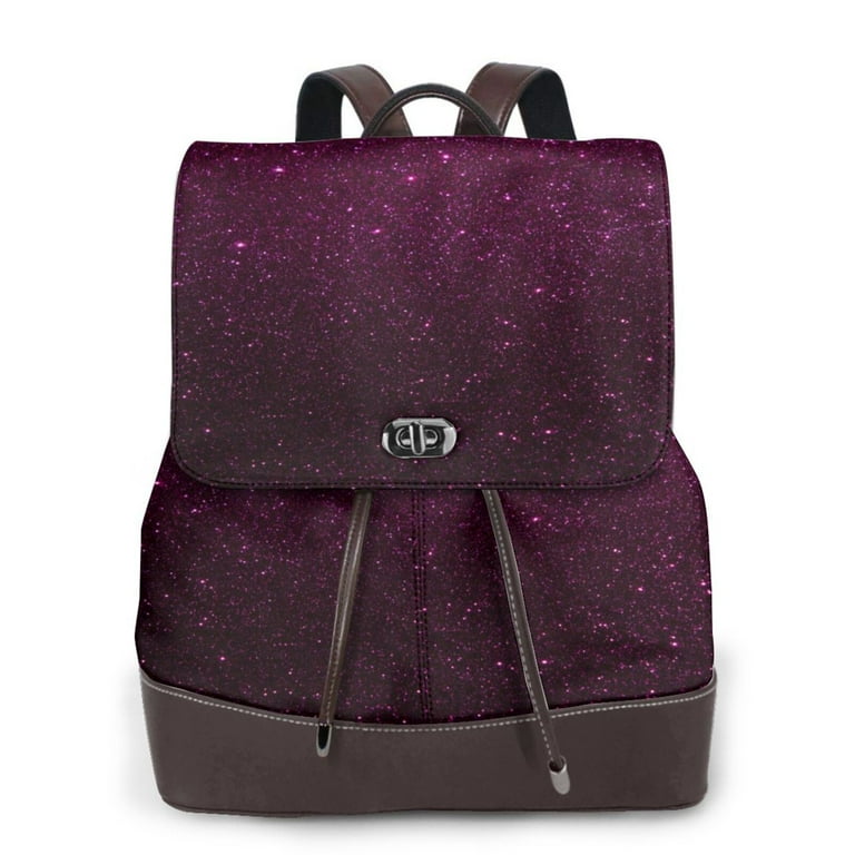 deep purple backpacks in leather Womens Small Backpack Purse Crossbody Sling Bag For Women A key ring strap and detachable pouch keep smaller essentials within reach Defioc Dark Purple Glitter Print