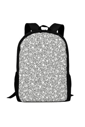 Dice Cubes Pattern Carry on Backpack,16.5x12.5x5.5 Personal Item Bag Carry On Backpack Water Resistant Lightweight Daypack