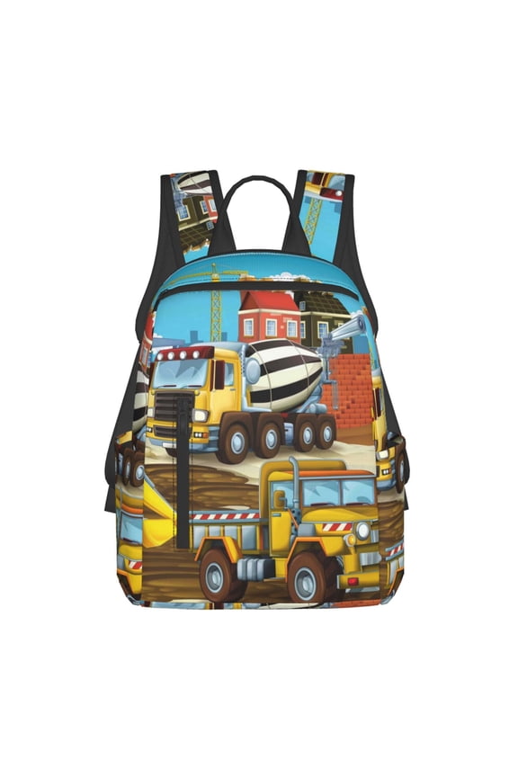 Different Construction Site Vehicles Pattern Travel Laptop Backpack,Lightweight Backpack Travel Hiking Daypack Backpack Work Bag for Men Women