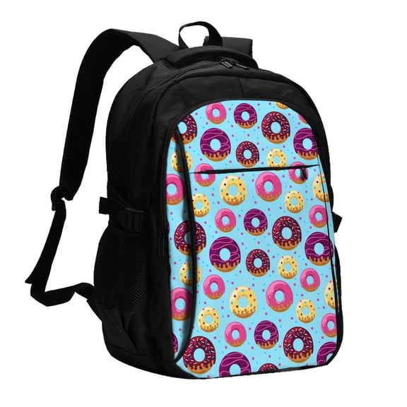 Defioc Donuts for Travel Backpack for Women,15.6 inch Laptop Backpack Carry On Backpack Personal Item Travel Bag Daypack for School Weekender Business Trip
