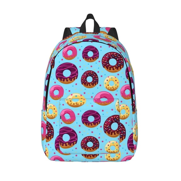Defioc Donuts for Canvas Backpack,Travel Rucksack Unisex Knapsack Laptop Backpack for Work & College -Medium