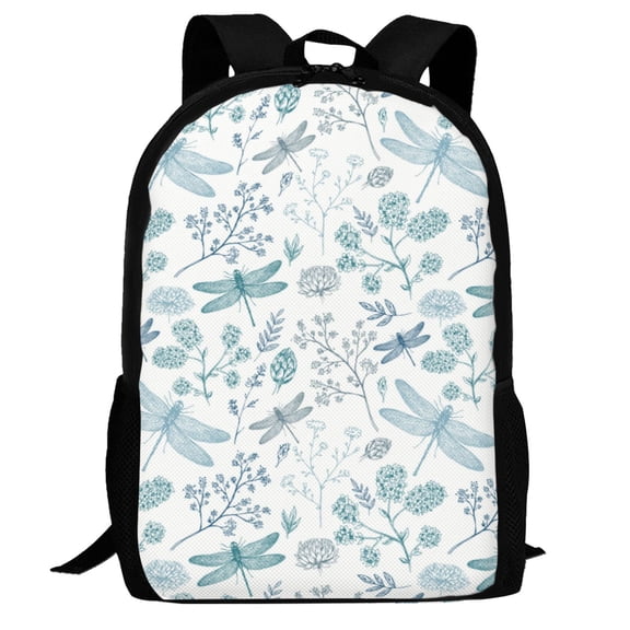 Defioc Dragonfly Pattern Carry on Backpack,16.5x12.5x5.5 Personal Item Bag Carry On Backpack Water Resistant Lightweight Daypack