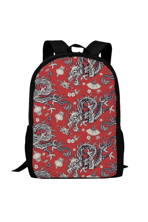 Dragons2 Pattern Carry on Backpack,16.5x12.5x5.5 Personal Item Bag Carry On Backpack Water Resistant Lightweight Daypack