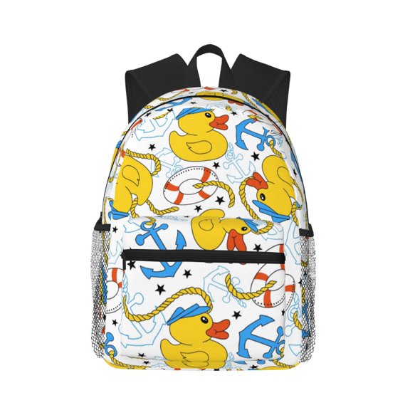 Defioc Ducks and Anchors Pattern Laptop Backpack for Men and Women,Casual Backpack Dayback Sports Bookbag for Travel Running Hiking