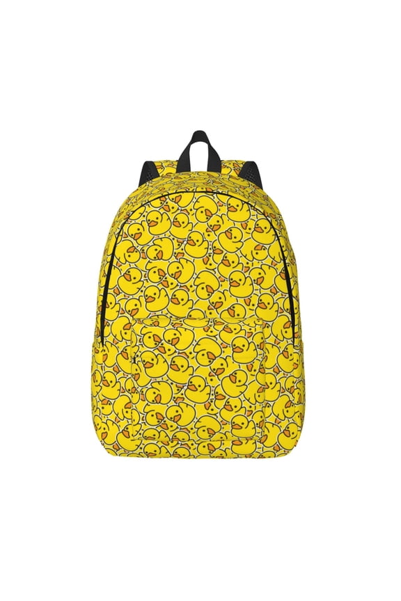 Ducky Cartoon Animal Yellow for Canvas Backpack,Travel Rucksack Unisex Knapsack Laptop Backpack for Work & College -Medium