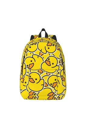 Ducky Cartoon Animal Yellow for Canvas Backpack,Travel Rucksack Unisex Knapsack Laptop Backpack for Work & College -Small
