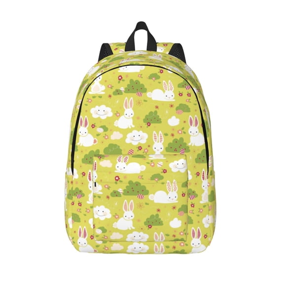 Defioc Easter Bunny for Canvas Backpack,Travel Rucksack Unisex Knapsack Laptop Backpack for Work & College -Small