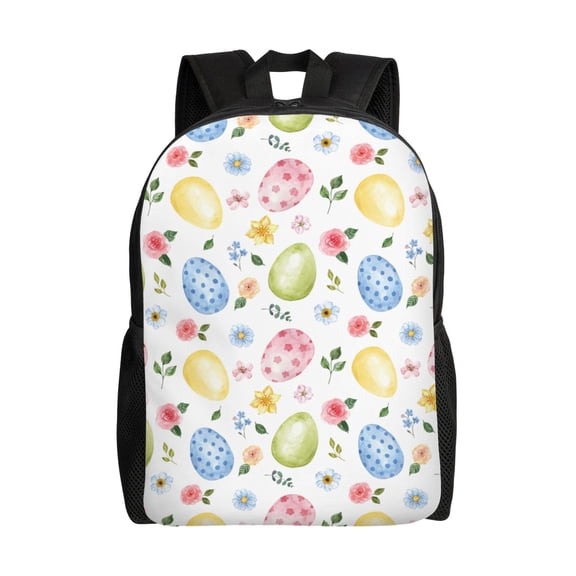 Defioc Easter Egg3 Print Backpack -Travel,or Work Bookbag Daypacks with 15-Inch Laptop Sleeve and Dual Water Bottle Pockets