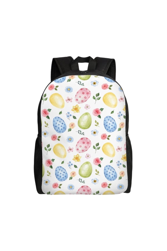 Easter Egg3 Print Backpack -Travel,or Work Bookbag Daypacks with 15-Inch Laptop Sleeve and Dual Water Bottle Pockets