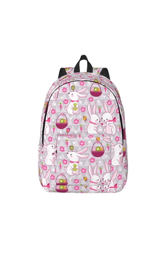 Easter Rabbit for Canvas Backpack,Travel Rucksack Unisex Knapsack Laptop Backpack for Work & College -Medium
