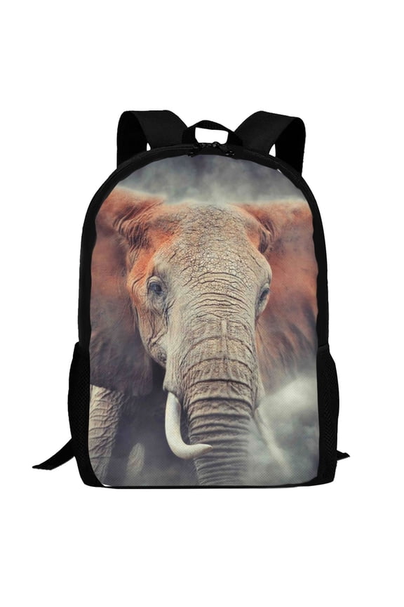 Elephant in Smoke Pattern Carry on Backpack,16.5x12.5x5.5 Personal Item Bag Carry On Backpack Water Resistant Lightweight Daypack