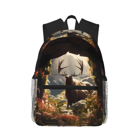 Defioc Enchanted Deer In Cave Pattern Laptop Backpack for Men and Women,Casual Backpack Dayback Sports Bookbag for Travel Running Hiking