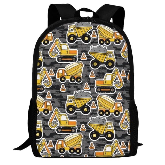 Defioc Excavator At Work Pattern Carry on Backpack,16.5x12.5x5.5 Personal Item Bag Carry On Backpack Water Resistant Lightweight Daypack