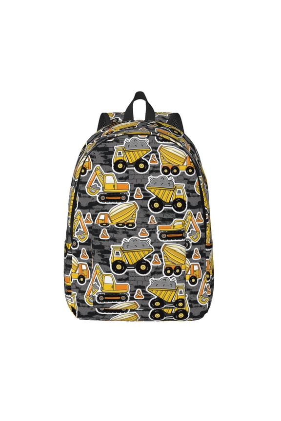 Excavator At Work for Canvas Backpack,Travel Rucksack Unisex Knapsack Laptop Backpack for Work & College -Medium