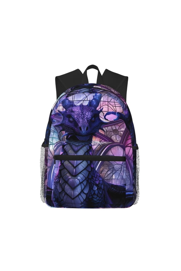 Fantasy Dragon In Cathedral Pattern Laptop Backpack for Men and Women,Casual Backpack Dayback Sports Bookbag for Travel Running Hiking