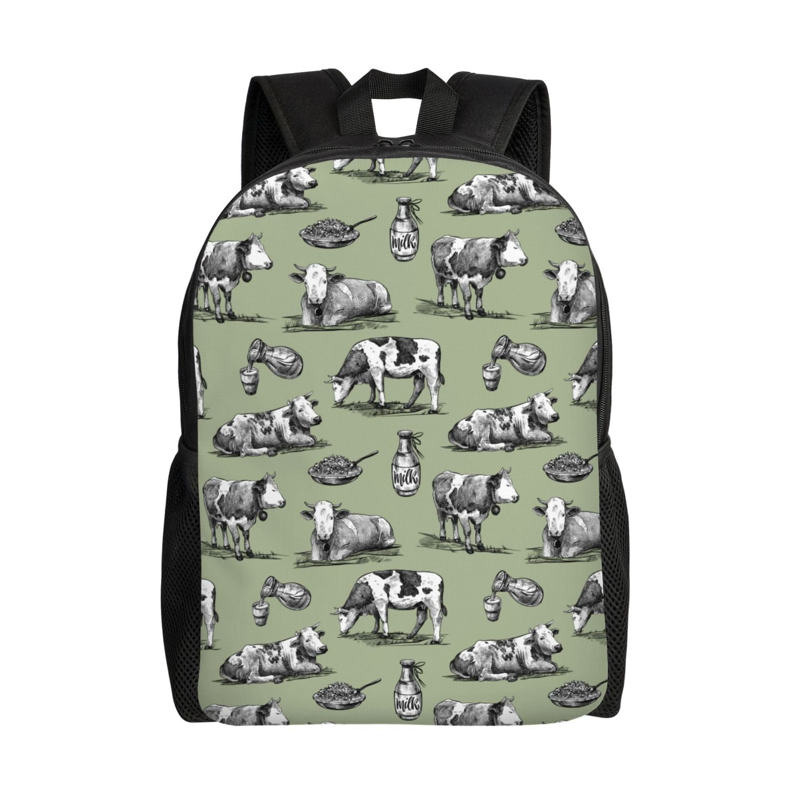 Defioc Farm Cows Print Backpack -Travel,or Work Bookbag Daypacks with 15-Inch Laptop Sleeve and Dual Water Bottle Pockets