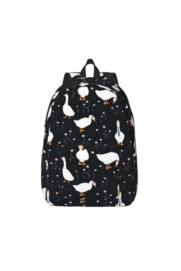 Fashionable Goose for Canvas Backpack,Travel Rucksack Unisex Knapsack Laptop Backpack for Work & College -Medium