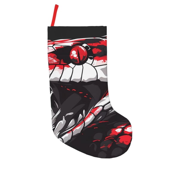 Defioc Fierce Red Viper Graphic Art for Christmas Stockings 18" Personalized Holiday Stocking for Family, Farmhouse Decor, Xmas Tree Decoration, 1 Pack