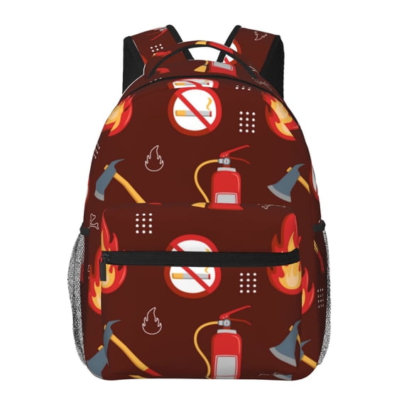 Defioc Fire Extinguisher Pattern Laptop Backpack,Travel Backpack Outdoor Activities Bag Daypack for Travel Hiking Shopping Daily