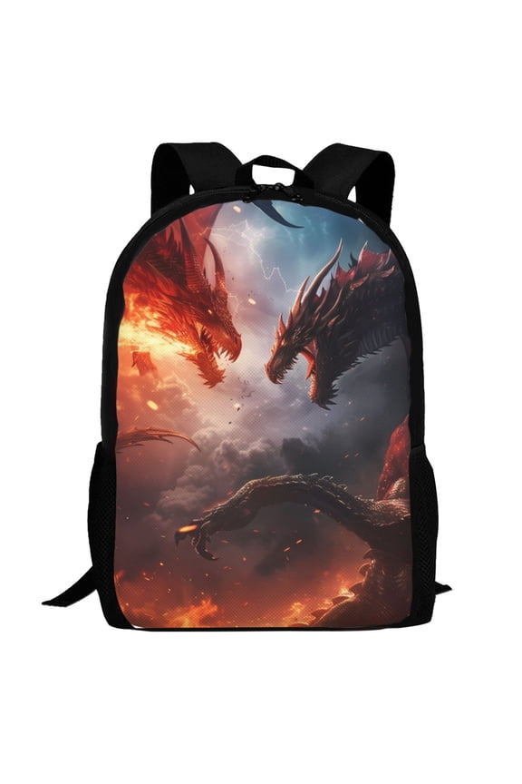 Fire Sky Dragon Pattern Carry on Backpack,16.5x12.5x5.5 Personal Item Bag Carry On Backpack Water Resistant Lightweight Daypack