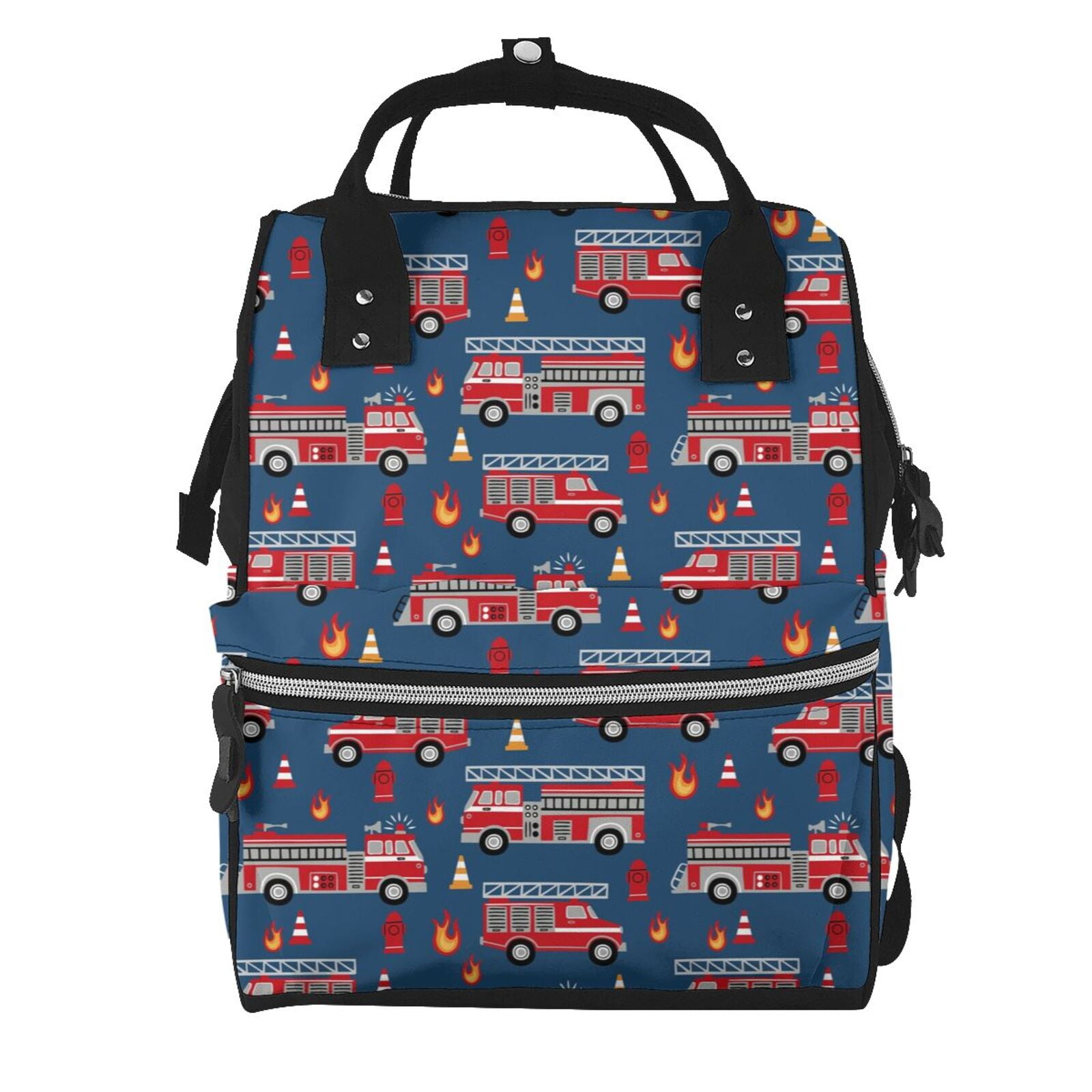 Defioc Fire Truck 1 for Baby Diaper Bag Backpack - Baby Bag for Boys & Girls - Diaper Backpack - Large Travel Diaper Bags- Baby Registry Search & Shower Gifts
