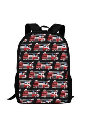 Fire and Rescue Truck Pattern Carry on Backpack,16.5x12.5x5.5 Personal Item Bag Carry On Backpack Water Resistant Lightweight Daypack