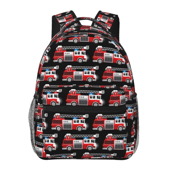 Defioc Fire and Rescue Truck Pattern Laptop Backpack,Travel Backpack Outdoor Activities Bag Daypack for Travel Hiking Shopping Daily