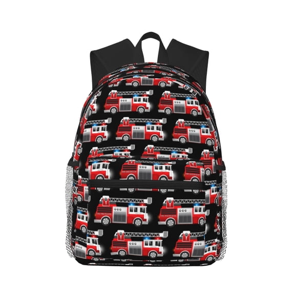 Defioc Fire and Rescue Truck Pattern Laptop Backpack for Men and Women,Casual Backpack Dayback Sports Bookbag for Travel Running Hiking