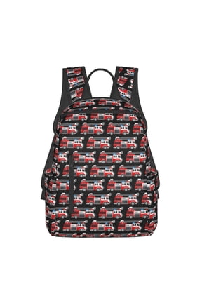 Fire and Rescue Truck Pattern Travel Laptop Backpack,Lightweight Backpack Travel Hiking Daypack Backpack Work Bag for Men Women