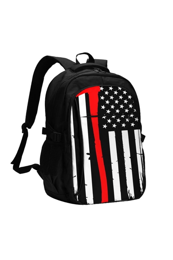 Firefighters USA Flag for Travel Backpack for Women,15.6 inch Laptop Backpack Carry On Backpack Personal Item Travel Bag Daypack for School Weekender Business Trip