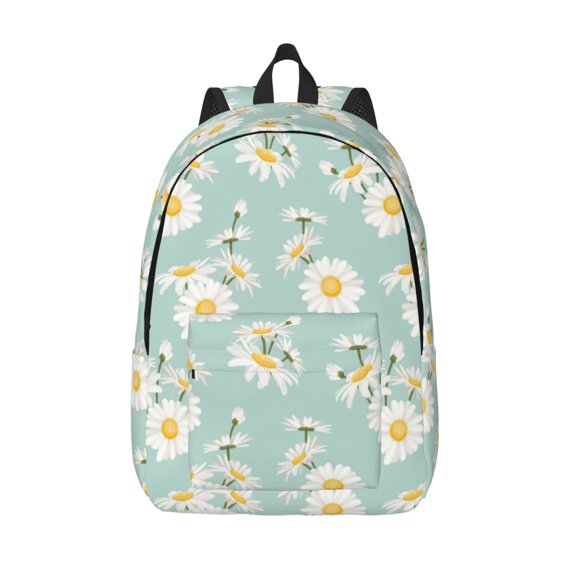 Defioc Floral Daisy for Canvas Backpack,Travel Rucksack Unisex Knapsack Laptop Backpack for Work & College -Medium