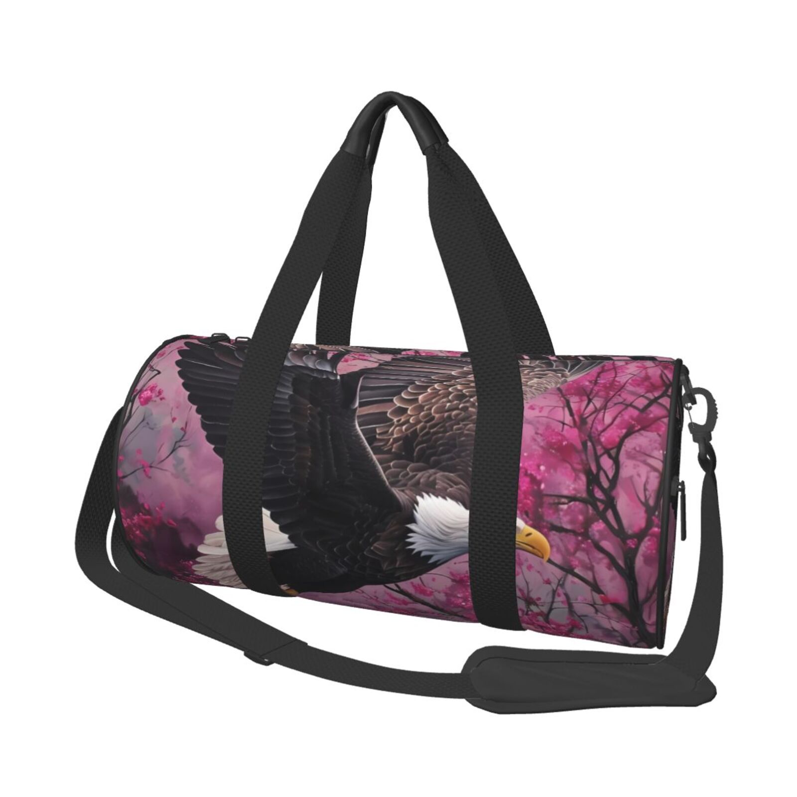Defioc Flower Bald Eagle for Travel Duffle Bag,Weekender Bag Carry On Tote Bags Hospital Bag Large Capacity Sport Gym Bag for Men Women Fit for Trave, Gym,Weekend