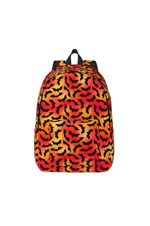 Flying Black Bat for Canvas Backpack,Travel Rucksack Unisex Knapsack Laptop Backpack for Work & College -Medium