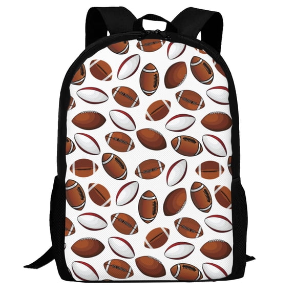 Defioc Football Pattern Carry on Backpack,16.5x12.5x5.5 Personal Item Bag Carry On Backpack Water Resistant Lightweight Daypack