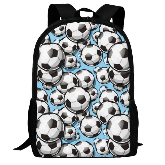 Defioc Football Soccer Ball Pattern Carry on Backpack,16.5x12.5x5.5 Personal Item Bag Carry On Backpack Water Resistant Lightweight Daypack