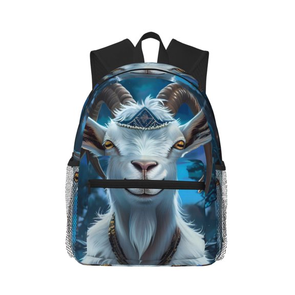 Defioc Forest Meditating Goat Pattern Laptop Backpack for Men and Women,Casual Backpack Dayback Sports Bookbag for Travel Running Hiking